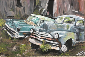 Painting - Abandoned Cars