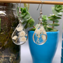 Load image into Gallery viewer, Floral Resin Earrings - Rose Petals &amp; Baby’s Breath