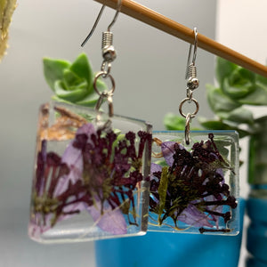 Floral Resin Earrings - Chamomile & Lavender