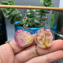 Load image into Gallery viewer, Floral Resin Earrings - Rose Petals &amp; Baby’s Breath